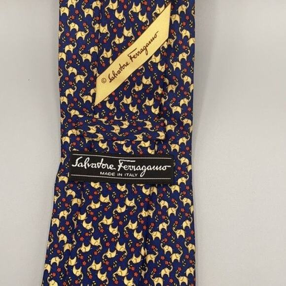 Salvatore Ferragamo Elephant print Men's Neck Tie - Picture 3 of 6